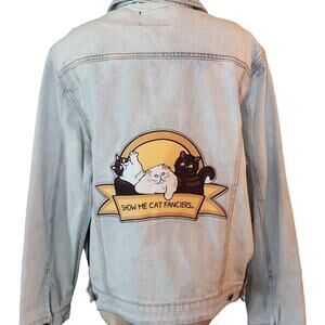 Denim Jacket Show‎ Me Cat Fanciers Size XL NWT